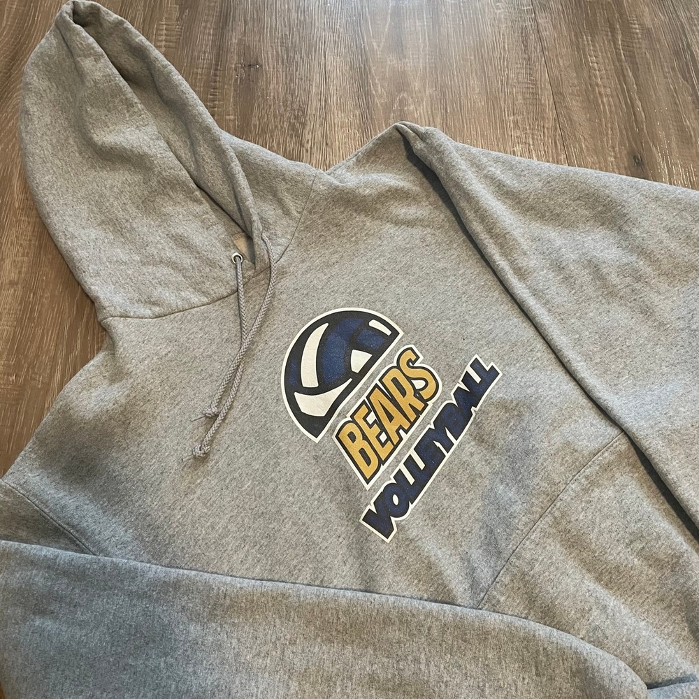 Champion Mens Hoodie Size Large Gray Cotton Blend Bears Volleyball Pullover S700